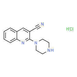 ChemSpider 2D Image | 2-(Piperazin-1-yl)quinolin-3-carbonitrile Hydrochloride | C14H15ClN4