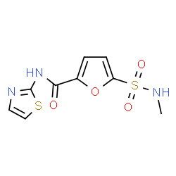 ChemSpider 2D Image | 5-(Methylsulfamoyl)-N-(1,3-thiazol-2-yl)-2-furamide | C9H9N3O4S2