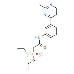 ChemSpider 2D Image | Diethyl (2-{[3-(2-methyl-4-pyrimidinyl)phenyl]amino}-2-oxoethyl)phosphonate | C17H22N3O4P