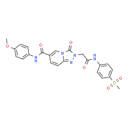 ChemSpider 2D Image | N-(4-Methoxyphenyl)-2-(2-{[4-(methylsulfonyl)phenyl]amino}-2-oxoethyl)-3-oxo-2,3-dihydro[1,2,4]triazolo[4,3-a]pyridine-6-carboxamide | C23H21N5O6S