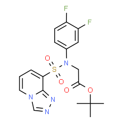 ChemSpider 2D Image | 2-Methyl-2-propanyl N-(3,4-difluorophenyl)-N-([1,2,4]triazolo[4,3-a]pyridin-8-ylsulfonyl)glycinate | C18H18F2N4O4S