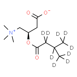 ChemSpider 2D Image | (3R)-3-{[3-(~2~H_3_)Methyl(~2~H_6_)butanoyl]oxy}-4-(trimethylammonio)butanoate | C12H14D9NO4
