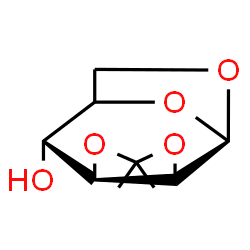 ChemSpider 2D Image | (1R,2S,6S,7R)-4,4-Dimethyl-3,5,10,11-tetraoxatricyclo[6.2.1.0~2,6~]undecan-7-ol | C9H14O5