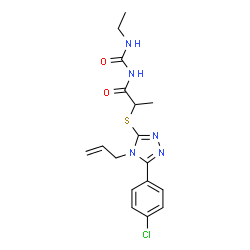 ChemSpider 2D Image | 2-{[4-Allyl-5-(4-chlorophenyl)-4H-1,2,4-triazol-3-yl]sulfanyl}-N-(ethylcarbamoyl)propanamide | C17H20ClN5O2S