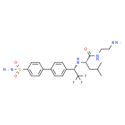 ChemSpider 2D Image | N-(2-Aminoethyl)-N~2~-[(1S)-2,2,2-trifluoro-1-(4'-sulfamoyl-4-biphenylyl)ethyl]-L-leucinamide | C22H29F3N4O3S