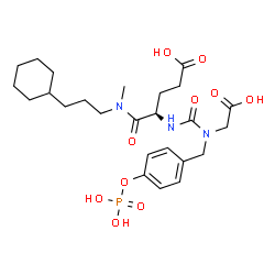 ChemSpider 2D Image | N~2~-{(Carboxymethyl)[4-(phosphonooxy)benzyl]carbamoyl}-N-(3-cyclohexylpropyl)-N-methyl-D-alpha-glutamine | C25H38N3O10P