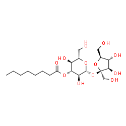 ChemSpider 2D Image | 3'-O-N-OCTANOYL-A-D-GLUCOPYRANOSYL-B-D-FRUCTOFURANOSIDE | C20H36O12