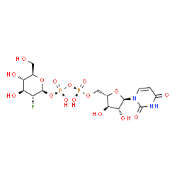 ChemSpider 2D Image | URIDINE-5'-MONOPHOSPHATE 2-DEOXY-2-FLUORO-GALACTOPYRANOSYL-MONOPHOSPHATE ESTER | C15H23FN2O16P2