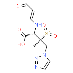 ChemSpider 2D Image | [(1S,2S)-1-Carboxy-2-methyl-1-{[(1E)-3-oxo-1-propen-1-yl]amino}-3-(1H-1,2,3-triazol-1-yl)-2-propanyl](dioxido)-lambda~6~-sulfanyl | C10H13N4O5S