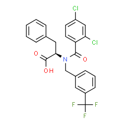 ChemSpider 2D Image | N-(2,4-Dichlorobenzoyl)-N-[3-(trifluoromethyl)benzyl]-D-phenylalanine | C24H18Cl2F3NO3