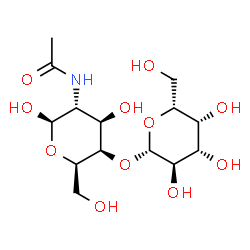 ChemSpider 2D Image | 2-Acetamido-2-deoxy-4-O-beta-D-galactopyranosyl-beta-D-galactopyranose | C14H25NO11