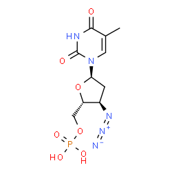 ChemSpider 2D Image | 3'-azido-3'-deoxythymidine-5'-monophosphate | C10H14N5O7P