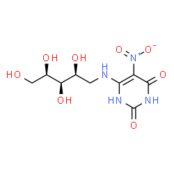 ChemSpider 2D Image | 5-NITRO-6-RIBITYL-AMINO-2,4(1H,3H)-PYRIMIDINEDIONE | C9H14N4O8