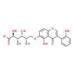 ChemSpider 2D Image | 6-O-[5-Hydroxy-3-(2-hydroxyphenyl)-4-oxo-4H-chromen-6-yl]-L-gulonate | C21H19O11