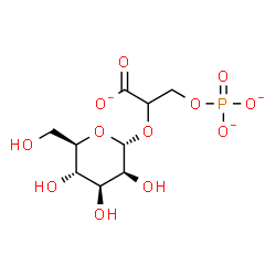 ChemSpider 2D Image | 2-(alpha-D-Mannopyranosyloxy)-3-(phosphonatooxy)propanoate | C9H14O12P
