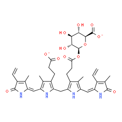 ChemSpider 2D Image | mono(glucosyluronic acid)bilirubin(2-) | C39H42N4O12