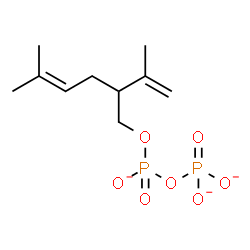 ChemSpider 2D Image | Diphosphoric acid, mono[5-methyl-2-(1-methylethenyl)-4-hexen-1-yl] ester, ion(3-) | C10H17O7P2