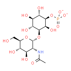 ChemSpider 2D Image | (1R,2S,3S,4R,5R,6S)-3-[(2-Acetamido-2-deoxy-alpha-D-glucopyranosyl)oxy]-2,4,5,6-tetrahydroxycyclohexyl phosphate | C14H24NO14P