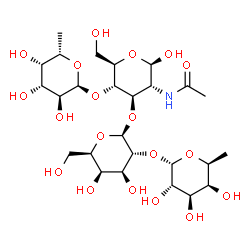 ChemSpider 2D Image | alpha-L-Fucp-(1->2)-beta-D-Galp-(1->3)-[alpha-L-Fucp-(1->4)]-beta-D-GlcpNAc | C26H45NO19
