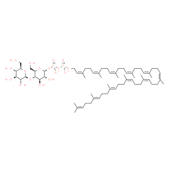 ChemSpider 2D Image | 4-O-beta-D-Glucopyranosyl-1-O-{[({[(2Z,6Z,10Z,14Z,18Z,22Z,26Z,30Z,34E,38E)-3,7,11,15,19,23,27,31,35,39,43-undecamethyl-2,6,10,14,18,22,26,30,34,38,42-tetratetracontaundecaen-1-yl]oxy}phosphinato)oxy]p
hosphinato}-alpha-D-glucopyranose | C67H110O17P2