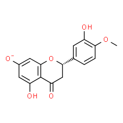 ChemSpider 2D Image | (2S)-5-Hydroxy-2-(3-hydroxy-4-methoxyphenyl)-4-oxo-7-chromanolate | C16H13O6