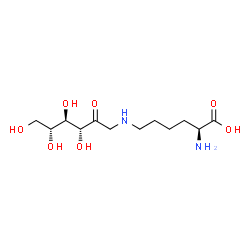 ChemSpider 2D Image | (2S)-2-Amino-6-{[(3R,4R,5R)-3,4,5,6-tetrahydroxy-2-oxohexyl]amino}hexanoic acid | C12H24N2O7
