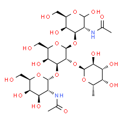ChemSpider 2D Image | alpha-D-GalpNAc-(1->3)-[alpha-L-Fucp-(1->2)]-beta-D-Galp-(1->3)-D-GalpNAc | C28H48N2O20