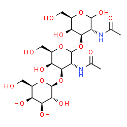 ChemSpider 2D Image | beta-D-Galp-(1->3)-D-GalpNAc-(1->3)-D-GalpNAc | C22H38N2O16