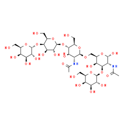 ChemSpider 2D Image | beta-D-Galp-(1->3)-[alpha-D-Galp-(1->4)-beta-D-Galp-(1->4)-beta-D-GlcpNAc-(1->6)]-alpha-D-GalpNAc | C34H58N2O26