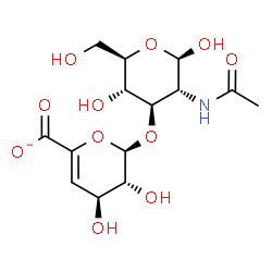 ChemSpider 2D Image | beta-D-4-deoxy-Delta(4)-GlcpA-(1->3)-beta-D-GlcpNAc(1-) | C14H20NO11