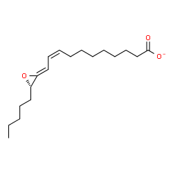 ChemSpider 2D Image | (9Z,11Z)-11-[(3S)-3-Pentyl-2-oxiranylidene]-9-undecenoate | C18H29O3