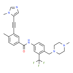 ChemSpider 2D Image | 4-Methyl-3-[(1-methyl-1H-imidazol-5-yl)ethynyl]-N-{4-[(4-methyl-1-piperazinyl)methyl]-3-(trifluoromethyl)phenyl}benzamide | C27H28F3N5O