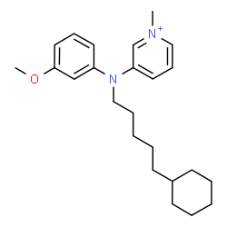ChemSpider 2D Image | 3-[(5-Cyclohexylpentyl)(3-methoxyphenyl)amino]-1-methylpyridinium | C24H35N2O