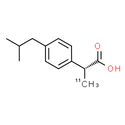 ChemSpider 2D Image | (2R)-2-(4-Isobutylphenyl)(3-~11~C)propanoic acid | C1211CH18O2