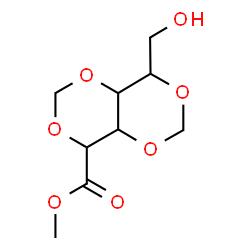 ChemSpider 2D Image | Methyl 8-(hydroxymethyl)tetrahydro[1,3]dioxino[5,4-d][1,3]dioxine-4-carboxylate | C9H14O7