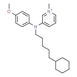 ChemSpider 2D Image | 3-[(5-Cyclohexylpentyl)(4-methoxyphenyl)amino]-1-methylpyridinium | C24H35N2O