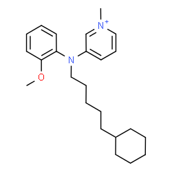 ChemSpider 2D Image | 3-[(5-Cyclohexylpentyl)(2-methoxyphenyl)amino]-1-methylpyridinium | C24H35N2O
