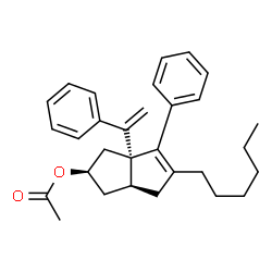 ChemSpider 2D Image | (8beta,10beta)-8-(1-Phenylvinyl)-1,6:7,14-dicycloprosta-1,3,5,7(14)-tetraen-10-yl acetate | C30H36O2