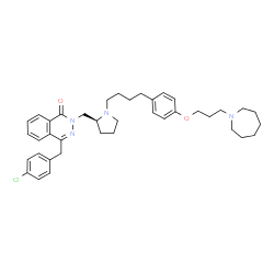 ChemSpider 2D Image | 2-{[(2S)-1-(4-{4-[3-(1-Azepanyl)propoxy]phenyl}butyl)-2-pyrrolidinyl]methyl}-4-(4-chlorobenzyl)-1(2H)-phthalazinone | C39H49ClN4O2