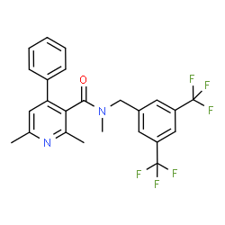 ChemSpider 2D Image | N-[3,5-Bis(trifluoromethyl)benzyl]-N,2,6-trimethyl-4-phenylnicotinamide | C24H20F6N2O