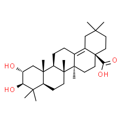 ChemSpider 2D Image | 2alpha,3beta-dihydroxyolean-13(18)-en-28-oic acid | C30H48O4
