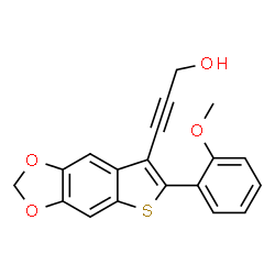 ChemSpider 2D Image | 3-[6-(2-Methoxyphenyl)thieno[2,3-f][1,3]benzodioxol-7-yl]-2-propyn-1-ol | C19H14O4S
