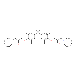 ChemSpider 2D Image | 1,1'-{2,2-Propanediylbis[(2,6-dimethyl-4,1-phenylene)oxy]}bis[3-(1-azepanyl)-2-propanol] | C37H58N2O4