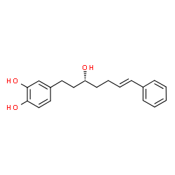 ChemSpider 2D Image | (+)-(3R)-1-(3,4-dihydroxyphenyl)-7-phenyl-(6E)-6-hepten-3-ol | C19H22O3
