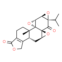 ChemSpider 2D Image | (3bR,4aS,5aS,6aR,7aR,7bR,8aR,8bS)-6a-Isopropyl-8b-methyl-3b,4,4a,7a,7b,8b,9,10-octahydrotrisoxireno[6,7:8a,9:4b,5]phenanthro[1,2-c]furan-1,6(3H,6aH)-dione | C20H22O6