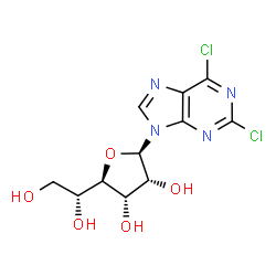 ChemSpider 2D Image | 9-(beta-D-Allofuranosyl)-2,6-dichloro-9H-purine | C11H12Cl2N4O5
