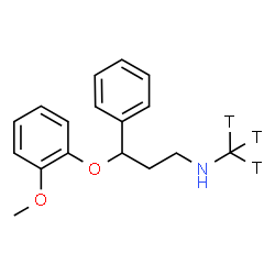ChemSpider 2D Image | 3-(2-Methoxyphenoxy)-N-(~3~H_3_)methyl-3-phenyl-1-propanamine | C17H18T3NO2