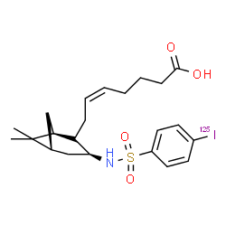 ChemSpider 2D Image | (5Z)-7-[(1S,3S,5R)-3-({[4-(~125~I)Iodophenyl]sulfonyl}amino)-6,6-dimethylbicyclo[3.1.1]hept-2-yl]-5-heptenoic acid | C22H30125INO4S