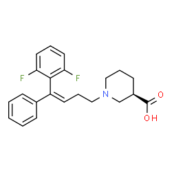 ChemSpider 2D Image | (3R)-1-[(3Z)-4-(2,6-Difluorophenyl)-4-phenyl-3-buten-1-yl]-3-piperidinecarboxylic acid | C22H23F2NO2