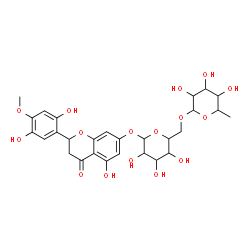 ChemSpider 2D Image | 2-(2,5-Dihydroxy-4-methoxyphenyl)-5-hydroxy-4-oxo-3,4-dihydro-2H-chromen-7-yl 6-O-(6-deoxyhexopyranosyl)hexopyranoside | C28H34O16
